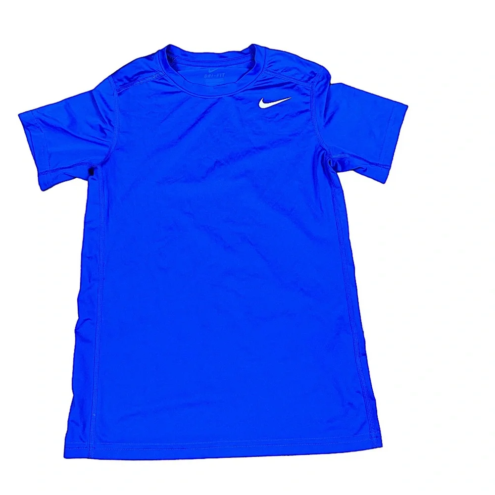 NIKE: Women’s Dri-Fit Fitted Short Sleeve Athletic Blue Top - Size Large